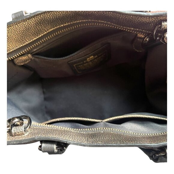 Coach Crosby Bronze Gold Pebbled Leather Purse Handbag Crossbody Strap Authentic - Picture 5 of 15